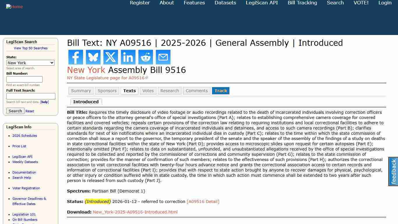 Bill Text: NY A09516 | 2025-2026 | General Assembly | Introduced | LegiScan